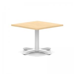 Italia 800mm Square Coffee Table Maple Top 495mm High White Leg Cross