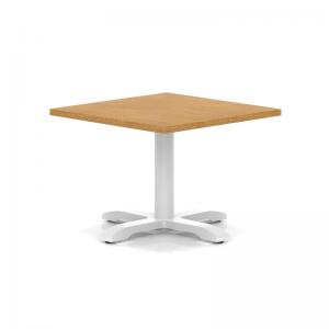 Italia 800mm Square Coffee Table Oak Top 495mm High White Leg Cross