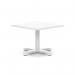 Italia 800mm Square Coffee Table White Top 495mm High White Leg Cross Base ITL1059