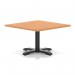 Italia 1000mm Square Coffee Table Beech Top 495mm High Black Leg Cross Base ITL1060