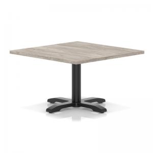 Italia 1000mm Square Coffee Table Grey Oak Top 495mm High Black Leg