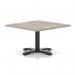 Italia 1000mm Square Coffee Table Grey Oak Top 495mm High Black Leg Cross Base ITL1061