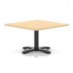 Italia 1000mm Square Coffee Table Maple Top 495mm High Black Leg Cross Base ITL1062