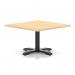 Italia 1000mm Square Coffee Table Maple Top 495mm High Black Leg Cross Base ITL1062