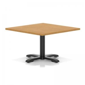 Italia 1000mm Square Coffee Table Oak Top 495mm High Black Leg Cross