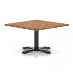 Italia 1000mm Square Coffee Table Walnut Top 495mm High Black Leg Cross Base ITL1064