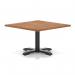 Italia 1000mm Square Coffee Table Walnut Top 495mm High Black Leg Cross Base ITL1064