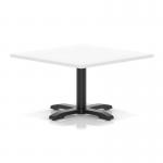 Italia 1000mm Square Coffee Table White Top 495mm High Black Leg Cross Base ITL1065