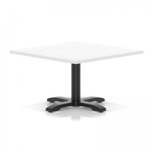 Italia 1000mm Square Coffee Table White Top 495mm High Black Leg Cross