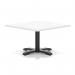 Italia 1000mm Square Coffee Table White Top 495mm High Black Leg Cross Base ITL1065