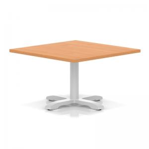 Italia 1000mm Square Coffee Table Beech Top 495mm High White Leg Cross