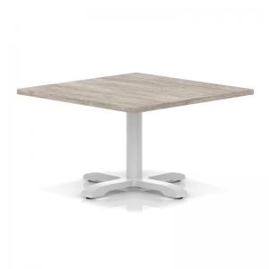 Italia 1000mm Square Coffee Table Grey Oak Top 495mm High White Leg