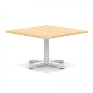 Italia 1000mm Square Coffee Table Maple Top 495mm High White Leg Cross