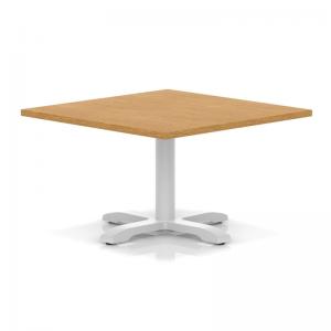 Italia 1000mm Square Coffee Table Oak Top 495mm High White Leg Cross