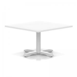 Italia 1000mm Square Coffee Table White Top 495mm High White Leg Cross