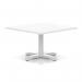 Italia 1000mm Square Coffee Table White Top 495mm High White Leg Cross Base ITL1071
