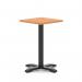 Italia 600mm Poseur Square Table Beech Top 750mm High Black Leg Cross Base ITL1072