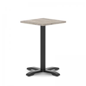 Italia 600mm Poseur Square Table Grey Oak Top 750mm High Black Leg
