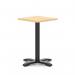 Italia 600mm Poseur Square Table Maple Top 750mm High Black Leg Cross Base ITL1074