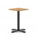 Italia 600mm Poseur Square Table Oak Top 750mm High Black Leg Cross Base ITL1075