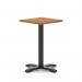 Italia 600mm Poseur Square Table Walnut Top 750mm High Black Leg Cross Base ITL1076
