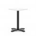 Italia 600mm Poseur Square Table White Top 750mm High Black Leg Cross Base ITL1077
