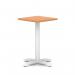 Italia 600mm Poseur Square Table Beech Top 750mm High White Leg Cross Base ITL1078