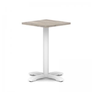Italia 600mm Poseur Square Table Grey Oak Top 750mm High White Leg