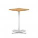 Italia 600mm Poseur Square Table Oak Top 750mm High White Leg Cross Base ITL1081