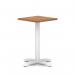 Italia 600mm Poseur Square Table Walnut Top 750mm High White Leg Cross Base ITL1082