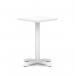 Italia 600mm Poseur Square Table White Top 750mm High White Leg Cross Base ITL1083