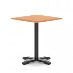 Italia 800mm Poseur Square Table Beech Top 750mm High Black Leg Cross Base ITL1084