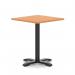 Italia 800mm Poseur Square Table Beech Top 750mm High Black Leg Cross Base ITL1084