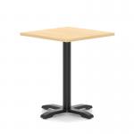 Italia 800mm Poseur Square Table Maple Top 750mm High Black Leg Cross Base ITL1086