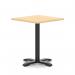 Italia 800mm Poseur Square Table Maple Top 750mm High Black Leg Cross Base ITL1086