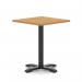 Italia 800mm Poseur Square Table Oak Top 750mm High Black Leg Cross Base ITL1087