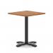 Italia 800mm Poseur Square Table Walnut Top 750mm High Black Leg Cross Base ITL1088