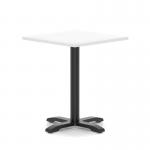 Italia 800mm Poseur Square Table White Top 750mm High Black Leg Cross Base ITL1089