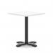 Italia 800mm Poseur Square Table White Top 750mm High Black Leg Cross Base ITL1089