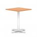 Italia 800mm Poseur Square Table Beech Top 750mm High White Leg Cross Base ITL1090