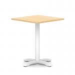 Italia 800mm Poseur Square Table Maple Top 750mm High White Leg Cross Base ITL1092