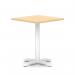 Italia 800mm Poseur Square Table Maple Top 750mm High White Leg Cross Base ITL1092