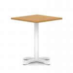 Italia 800mm Poseur Square Table Oak Top 750mm High White Leg Cross Base ITL1093