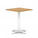 Italia 800mm Poseur Square Table Oak Top 750mm High White Leg Cross Base ITL1093