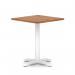 Italia 800mm Poseur Square Table Walnut Top 750mm High White Leg Cross Base ITL1094
