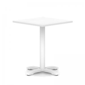 Italia 800mm Poseur Square Table White Top 750mm High White Leg Cross