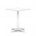 Italia 800mm Poseur Square Table White Top 750mm High White Leg Cross Base ITL1095