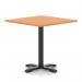 Italia 1000mm Poseur Square Table Beech Top 750mm High Black Leg Cross Base ITL1096