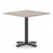 Italia 1000mm Poseur Square Table Grey Oak Top 750mm High Black Leg Cross Base ITL1097