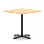 Italia 1000mm Poseur Square Table Maple Top 750mm High Black Leg Cross Base ITL1098